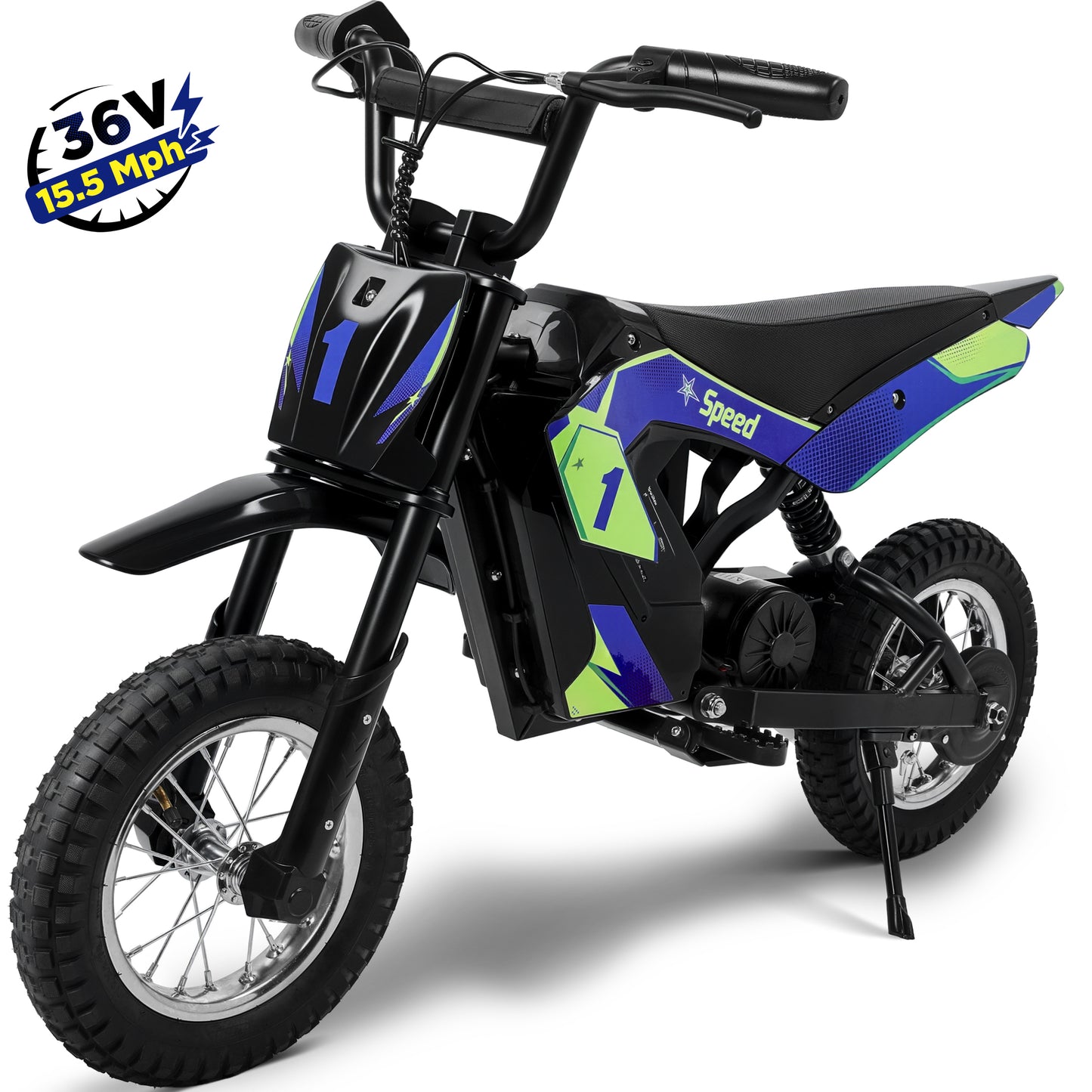 Wisairt 36V Kids Electric Dirt Bike, 15.5 MPH Electric Motorcycle Ride on Dirt Bike for Kids Aged 6-10, 133 lbs Max Load, 10-mile Range, 3 Speeds, Waterproof Seat, Twist Grip Throttle