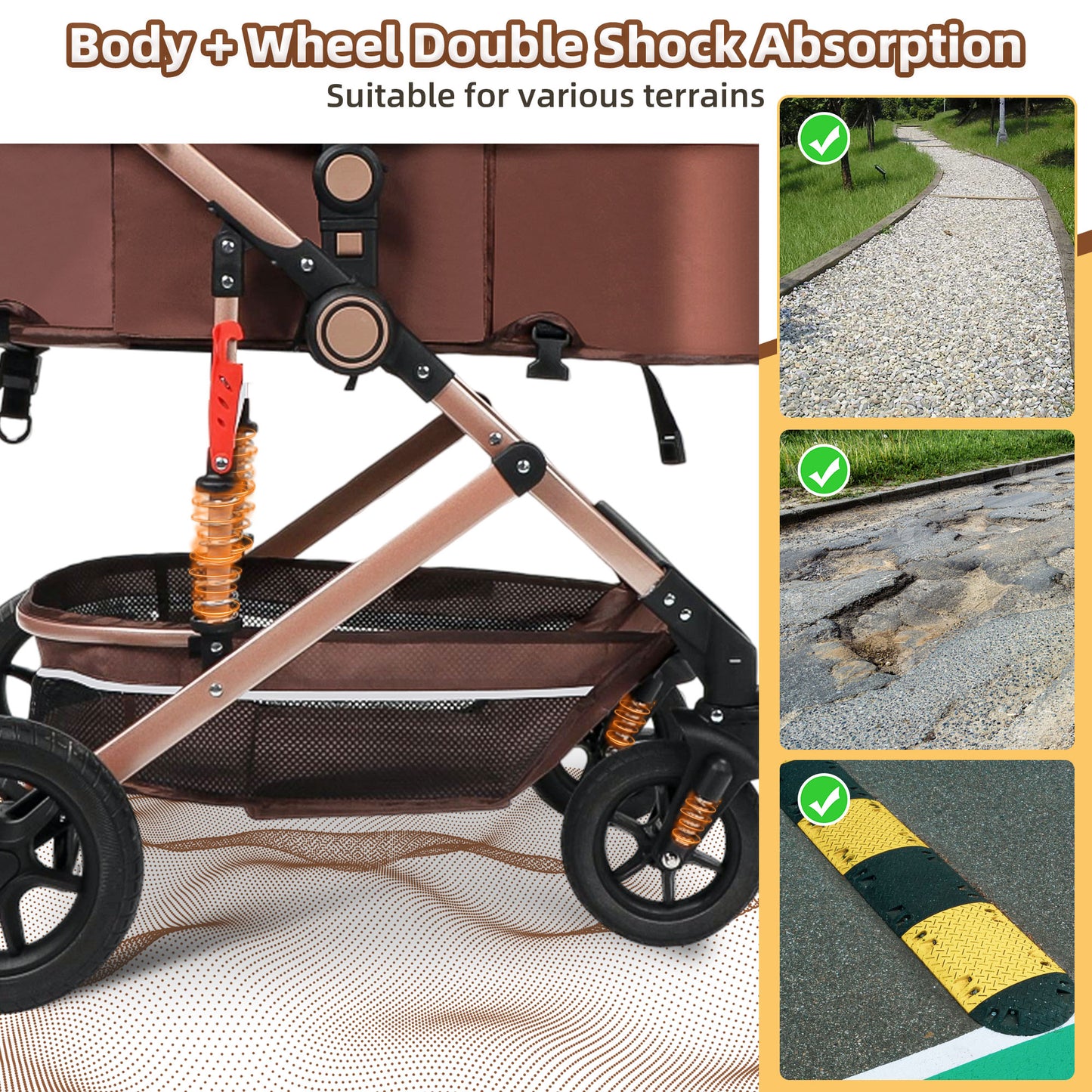 vomeast baby stroller Vomeast Baby Stroller, Foldable Baby Stroller Reversible Bassinet, Tra – WISAIRT