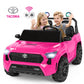 24V Ride On Car for Kids, Licensed Toyota Tacoma 2 Seater Battery Powered Ride On Truck Toy with Remote Control, 4 Wheel Suspension, Colorful Lights, Music, Electric Car for Boys Girls 3–8, Pink