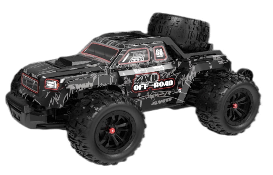 1:16 Brushless RC Truck - 50 KM/H High-Speed 4WD RC Car with LED Lights & 2 Rechargeable Batteries