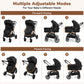 Vomeast Baby Strollers, 3-in-1 Foldable Lightweight Travel Stroller with Reversible Bassinet & 5-Point Harness for Newborn Infant
