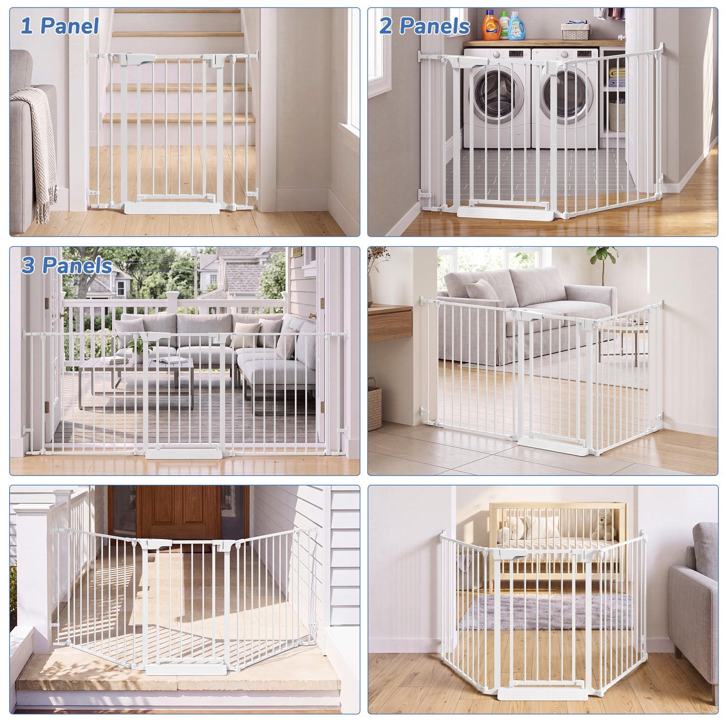 Vomeast 34.6"-84.2" Extra Wide Baby Safety Gate,Auto Close Pet Dog Gates for Stairs Doorways Fireplace,Anti-Trip Pedal,29.5" Tall,Black