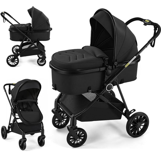 Vomeast Baby Strollers, Foldable Lightweight Travel Stroller with Reversible 5-Point Harness for Newborn Infant