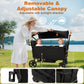 Vomeast Wagon Stroller for Kids,Spacious 2-Seater Stroller Wagon with Adjustable Canopy,Pull & Push Handle,5-Point Harness,Foldable for Toddlers, Black