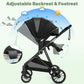 Vomeast 2 in 1 Baby Strollers, Foldable Travel Stroller with Reversible Seat, All-Wheel Suspension, 5-Point Harness