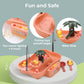 Fishing game set electric music fishing toy rotating fishing toy set with six nursery rhymes two-color lights children's fishing toy set pink