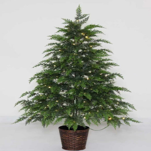 48" Artificial Christmas Tree, 4Ft Full PE Realistic Cypress Tree for Indoor Holiday Decor