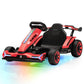 Wisairt 24V 10Ah Kids Electric Go Kart Drift Car, 360° Drift Ride on Toy with 800W Motors, 7.5 MPH, Adjustable Length, LED Lights, Drift Racing Kart for Big Kids 6-12 Years Old, 135 LBS, White