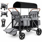 Vomeast 4-Seater Wagon Stroller, Outdoor Baby Stroller for 4 Kids, Stroller Wagon,Gray