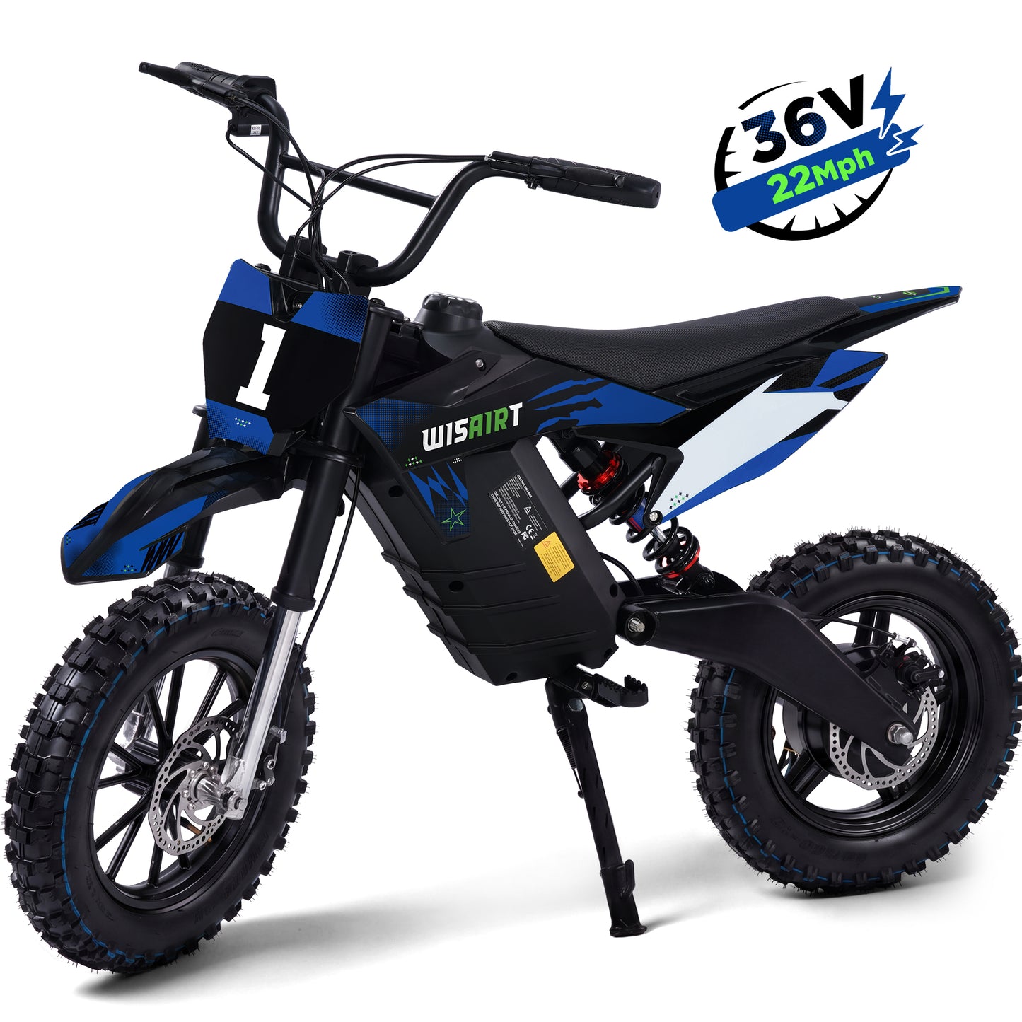 Wisairt 36V Electric Dirt Bike, 900W Electric Motorcycle for Teens, 22 MPH Speed & 16 Miles Range, 10.4Ah Battery Powered Ride on Dirt Bicycle with 16" Tire and Dual Disc Brakes, Ages 13+