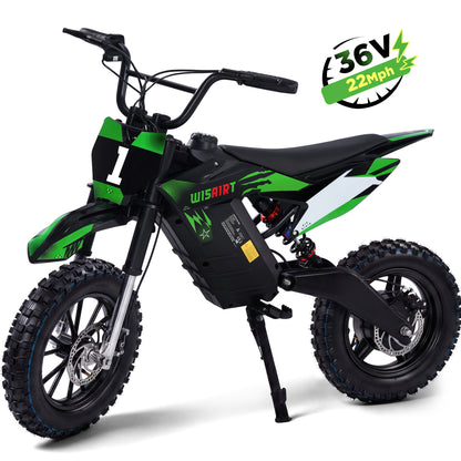 Wisairt 36V Electric Dirt Bike, 900W Electric Motorcycle for Teens, 22 MPH Speed & 16 Miles Range, 10.4Ah Battery Powered Ride on Dirt Bicycle with 16" Tire and Dual Disc Brakes, Ages 13+