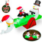 Vrilay 7ft Christmas Inflatable,Santa, Penguin with Seesaw Inflatable with LED Lights for Christmas Holiday Outdoor Yard Decorations