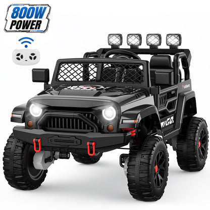 Wisairt 24 Volt Ride on Toys, 4WD 800W Power Car Wheel with Remote, 24V Ride ons with 2 Seater, Electric Car for Kids with Music, LED Lights, Seat Belt & Lockable Doors, 3-8 Years Old