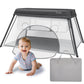 Vomeast Baby Playard with Bassinet,Portable Crib Pack and Play with Toy Bar,Foldable Play Yard(Grey)