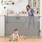 Vomeast Retractable Mesh Baby Gates, Extends up to 55in Wide, 37.4in Tall Safety Dog Gates for Stairs Doorways Hallways(Grey)