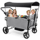 Vomeast Wagon Stroller for Kids,Spacious 2-Seater Stroller Wagon with Adjustable Canopy,Pull & Push Handle,5-Point Harness,Foldable for Toddlers, Black