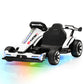 Wisairt 24V 10Ah Kids Electric Go Kart Drift Car, 360° Drift Ride on Toy with 800W Motors, 7.5 MPH, Adjustable Length, LED Lights, Drift Racing Kart for Big Kids 6-12 Years Old, 135 LBS, White