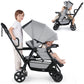 Vomeast Double Stroller, Foldable Travel Baby Stroller, Sit and Stand, Lockable Front Wheels, Dual Rear Brakes