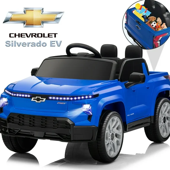 Chevrolet Silverado EV 12V Kids Ride on Car, Wisairt Battery Powered  Electric Vehicle w/ Remote Control