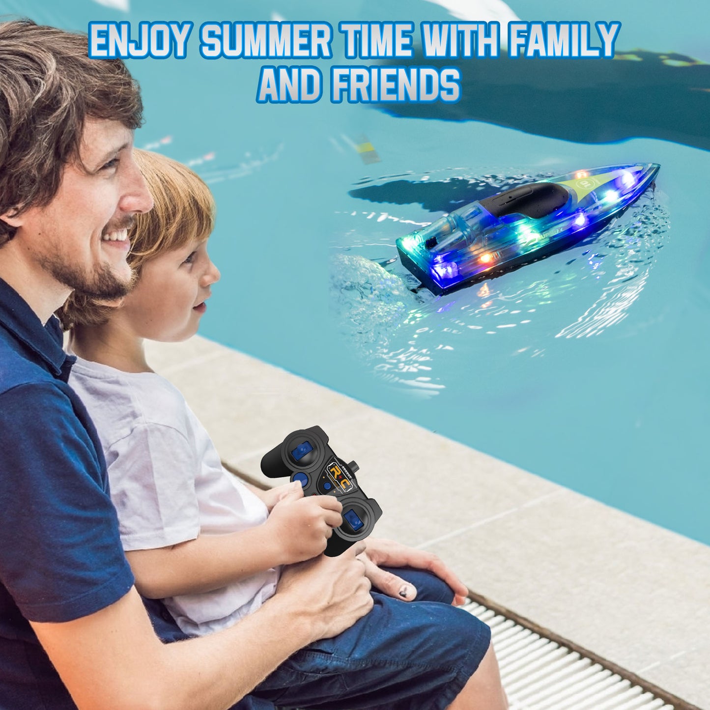 WISAIRT RC Boat,Remote Control Boat with Led Lights for Adults and Kids