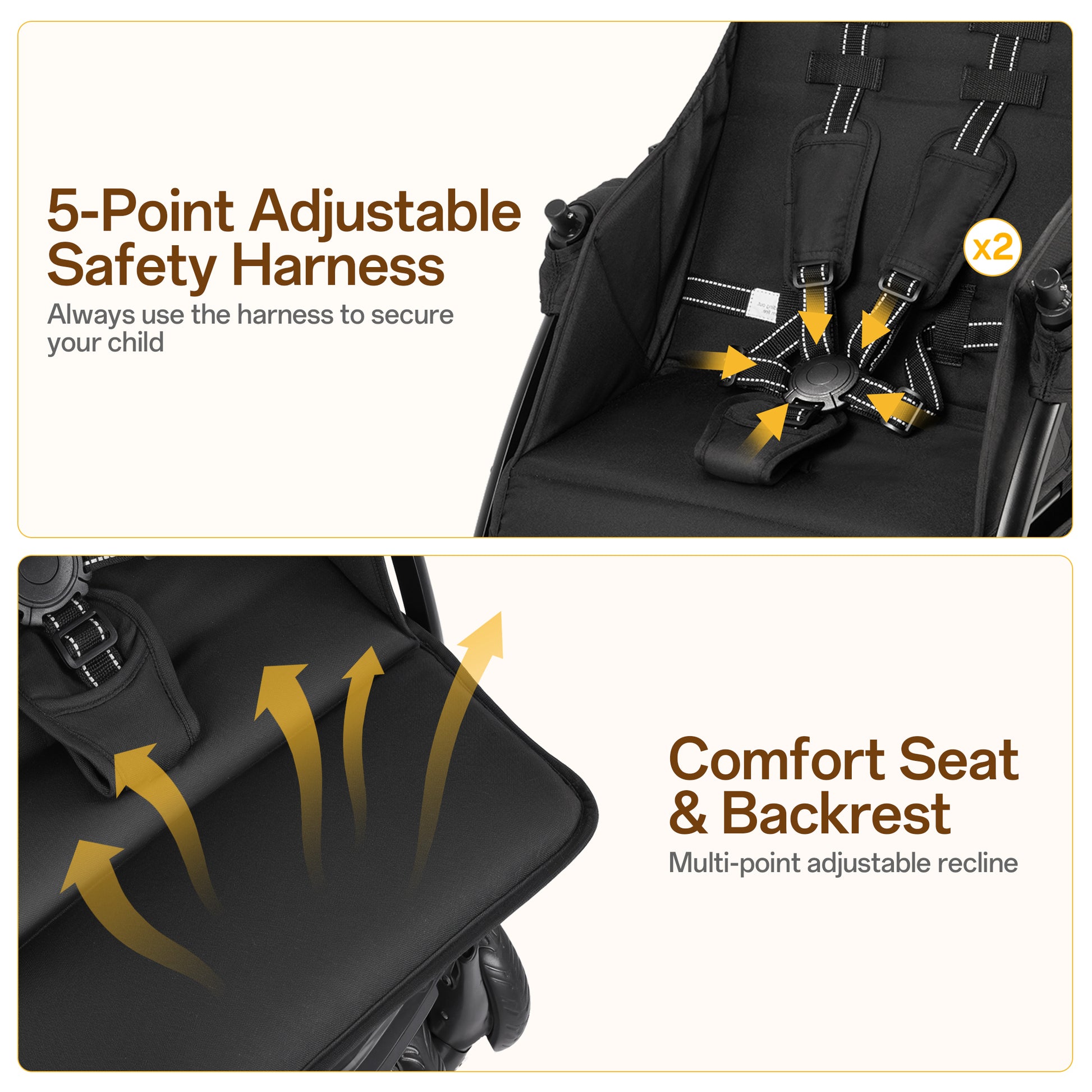safety double stroller Vomeast double stroller for Twins, Foldable Lightweight Travel Strolle – WISAIRT