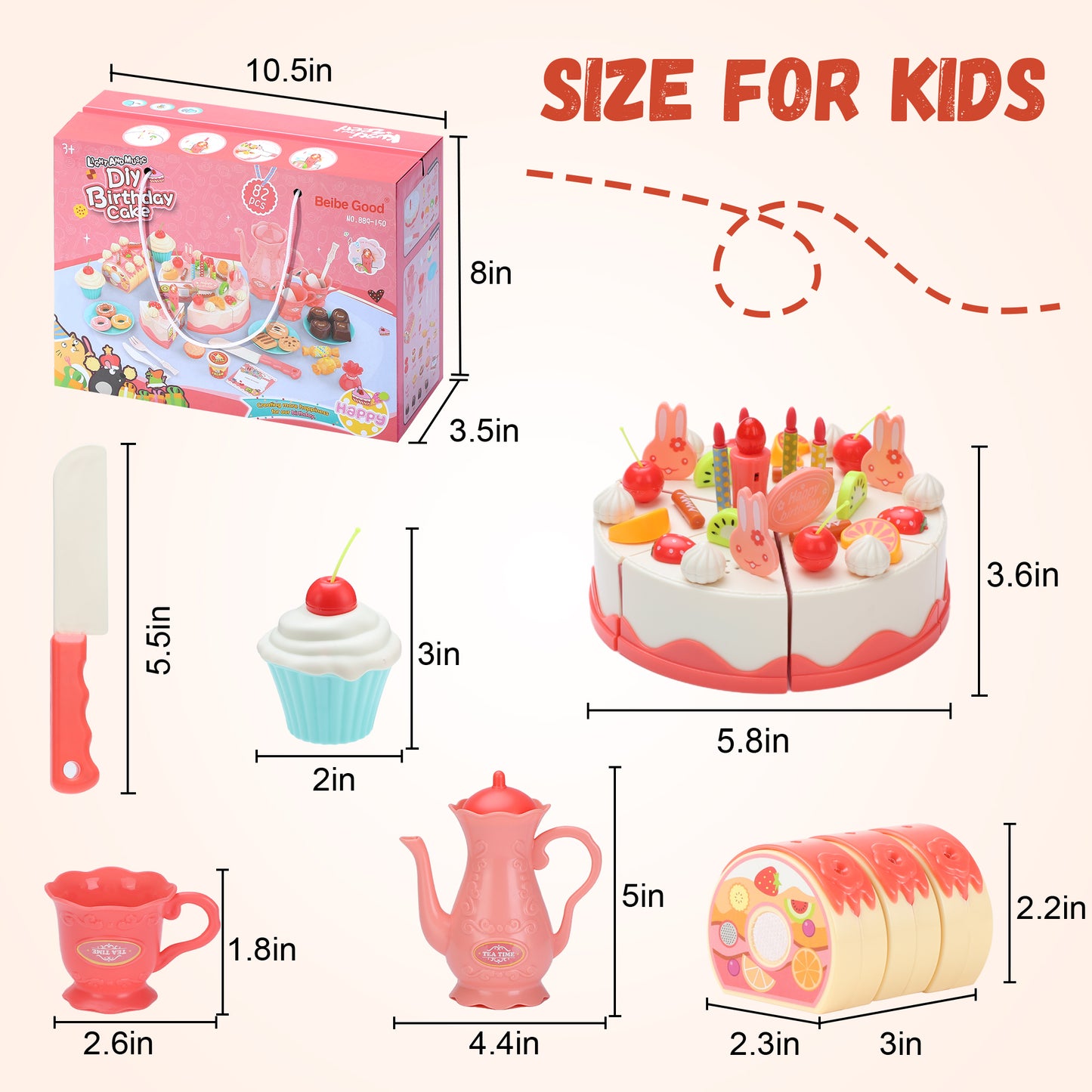 Kids Kitchen Toy Set, DIY Fruit Cake Electric Set Toys, Educational Toys With Lights and Music, Kids Role-Playing Games, Kids Birthday Gifts Christmas Gifts.
