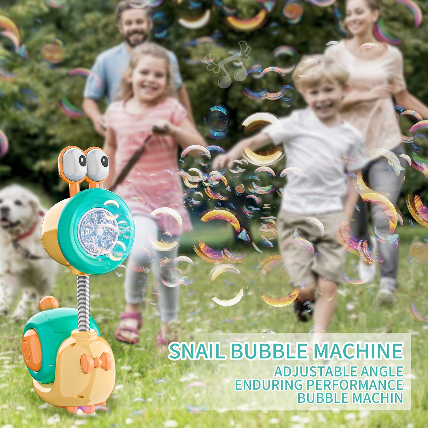 Wisairt Bubble Machine,Snail Bubble Machine with 1 Bubble Solutions & 10 Concentrated Bubble Liquids ,Bubbles Machine for Kids Toddles 3+,Summer Toy Gift fo Kids Birthday Wedding Party(Yellow & Green）