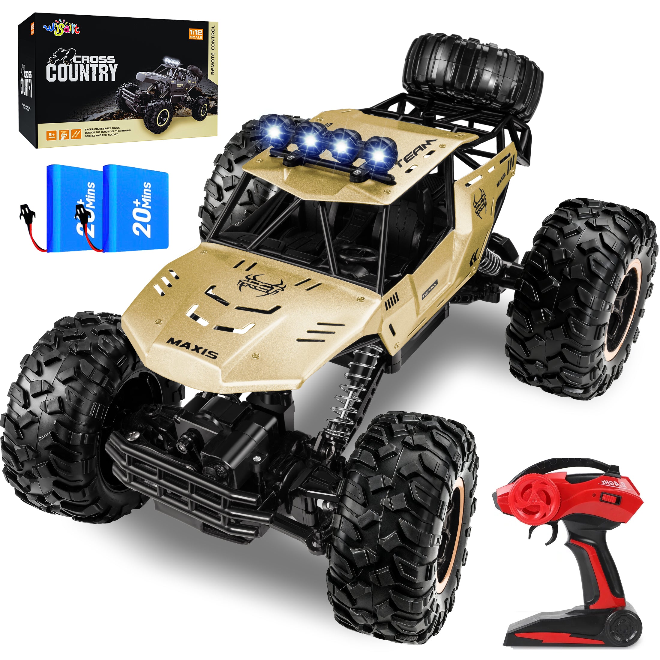 Wisairt 1:12 Large RC Cars,4WD Large Remote Control Monster Truck
