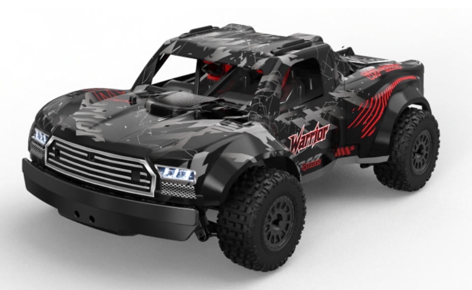 1:14 Brushless RC Truck - 50 KM/H High-Speed 4WD RC Car with Metal Drivetrain, Color Lights & 2 Batteries