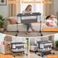 Vomeast Baby Bassinet Bedside Sleeper with Wheels, Adjustable Height, Storage Basket, Mosquito Net for Newborns Infants, Dark Gray