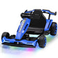 Wisairt 24V 10Ah Kids Electric Go Kart Drift Car, 360° Drift Ride on Toy with 800W Motors, 7.5 MPH, Adjustable Length, LED Lights, Drift Racing Kart for Big Kids 6-12 Years Old, 135 LBS, Blue