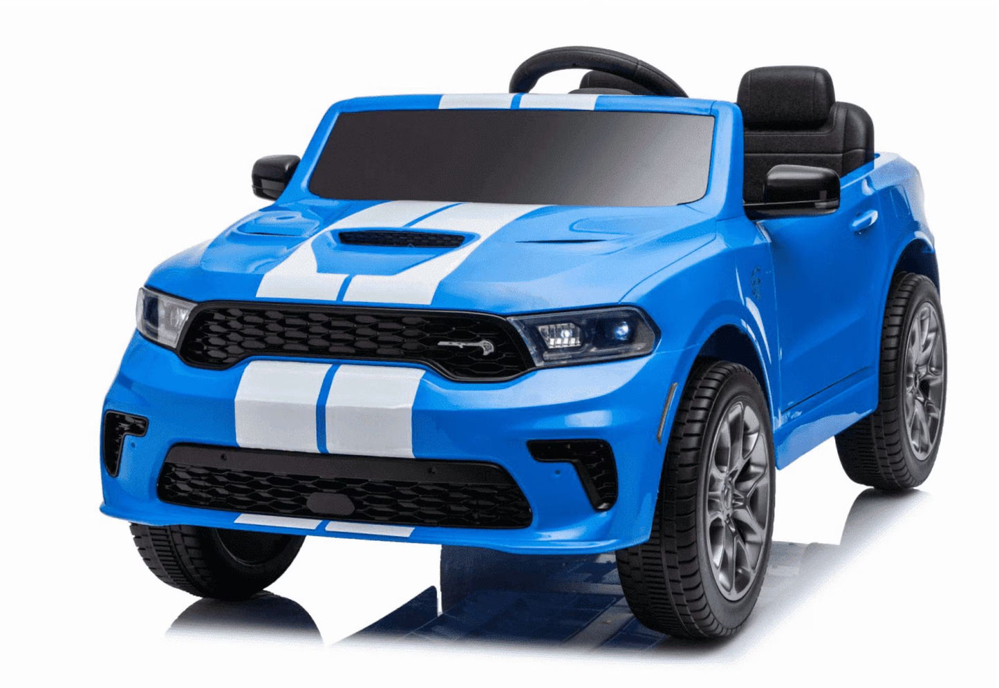 Wisairt Dodge Kids Electric Ride-On Car, 12V Licensed Dodge Durango Electric Ride-On Toy with Parent Remote Control, Electric Car for Boys Ages 3–6, Features Music/LED Lights/Seat Belt, Blue