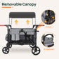 Vomeast 4-Seater Wagon Stroller, Outdoor Baby Stroller for 4 Kids, Stroller Wagon,Gray