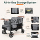 Vomeast 4-Seater Wagon Stroller, Outdoor Baby Stroller for 4 Kids, Stroller Wagon,Gray