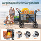Vomeast 4-Seater Wagon Stroller, Outdoor Baby Stroller for 4 Kids, Stroller Wagon,Gray