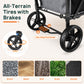 Vomeast 4-Seater Wagon Stroller, Outdoor Baby Stroller for 4 Kids, Stroller Wagon,Gray