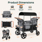 Vomeast 4-Seater Wagon Stroller, Outdoor Baby Stroller for 4 Kids, Stroller Wagon,Gray