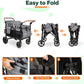 Vomeast 4-Seater Wagon Stroller, Outdoor Baby Stroller for 4 Kids, Stroller Wagon,Gray