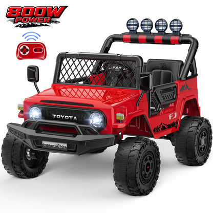 Licensed Toyota FJ 24V Kid Ride on Truck with Remote Control, 4×200W Motor, 2 Seater Electric Battery Powered Toy Car w/ Wheel Spring Suspension for Kids Age 3-8, 3 Speeds, LED Lights, Music