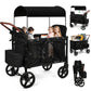 Vomeast Wagon Stroller for 2/4 Kids, 3-in-1 Wagon Stroller with Canopy, 5-Point Harness, Adjustable Handlebars, Removable Seat for Toddlers