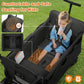 Vomeast Wagon Stroller for Kids,Spacious 2-Seater Stroller Wagon with Adjustable Canopy,Pull & Push Handle,5-Point Harness,Foldable for Toddlers, Black