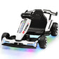 Wisairt 24V 10Ah Kids Electric Go Kart Drift Car, 360° Drift Ride on Toy with 800W Motors, 7.5 MPH, Adjustable Length, LED Lights, Drift Racing Kart for Big Kids 6-12 Years Old, 135 LBS, Blue