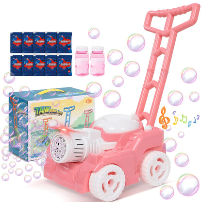 Wisairt Bubble Lawn Mower,Bubble Machine for Kids Toddlers, Outdoor Summer Garden Push Toy Bubble Toys Birthday Gift for Preschool Boy or Girl 2+