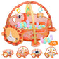 Vomeast Baby Play Mat, Baby Gym Activity Mat with Fence & Ball Pit, Tummy Time Mat for Newborn Infant Toddler Girls Boys