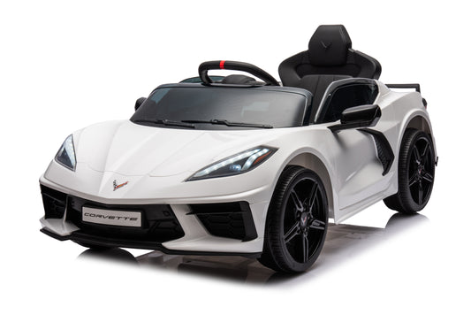 Corvette C8 Licensed Ride on Car,Wisairt 12 V Battery Powered Electric Vehicle w/ Remote Control,Bluetooth,LED Lights