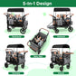 Vomeast Upgrade Wagon Stroller for 2 Kids, 2-Seater Outdoor Baby Stroller Wagon with Canopy, 5-Point Harness, Adjustable Handle(Black)