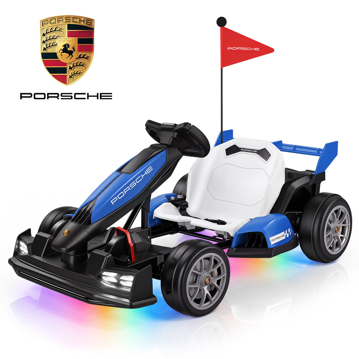 Porsche 24V Electric Go Kart Ride-On Toy for Boys Girls 6-12