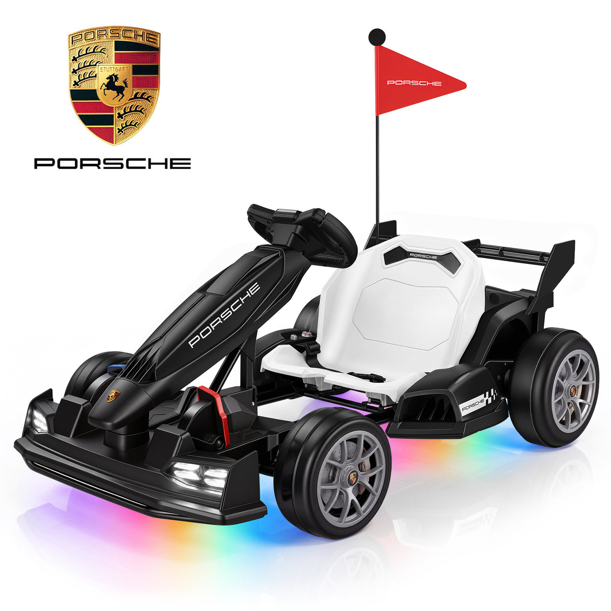 Porsche 24V Electric Go Kart Ride-On Toy for Boys Girls 6-12