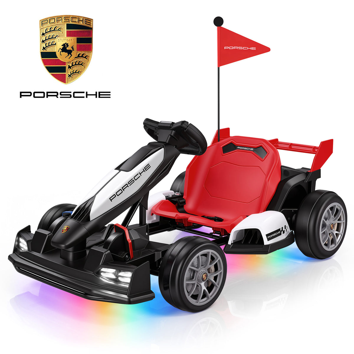 Porsche 24V Electric Go Kart Ride-On Toy for Boys Girls 6-12
