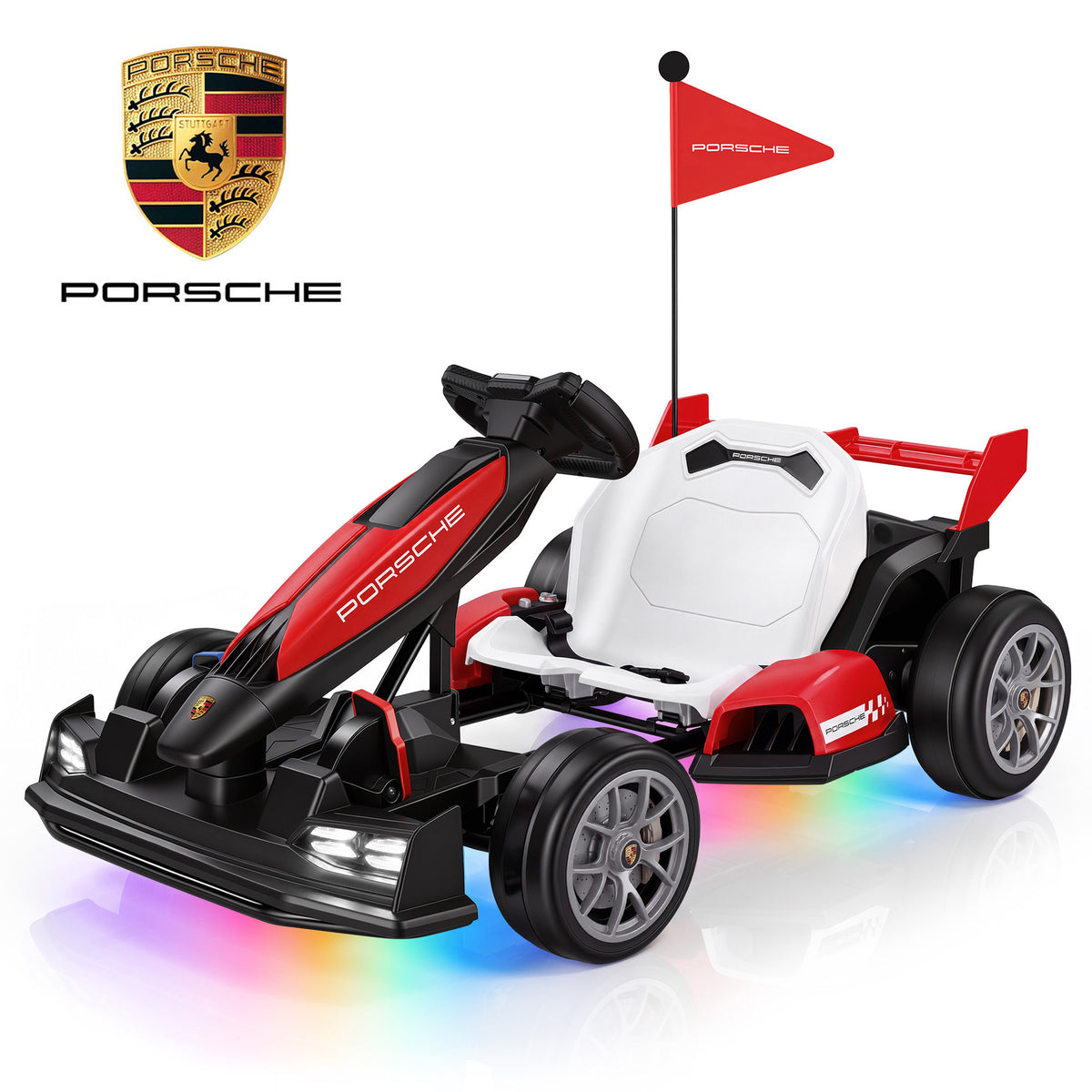 Porsche 24V Electric Go Kart Ride-On Toy for Boys Girls 6-12